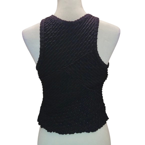 Atelier by Kirious Women's M Black Textured Lined Tank Top Bodycon - Picture 3 of 13